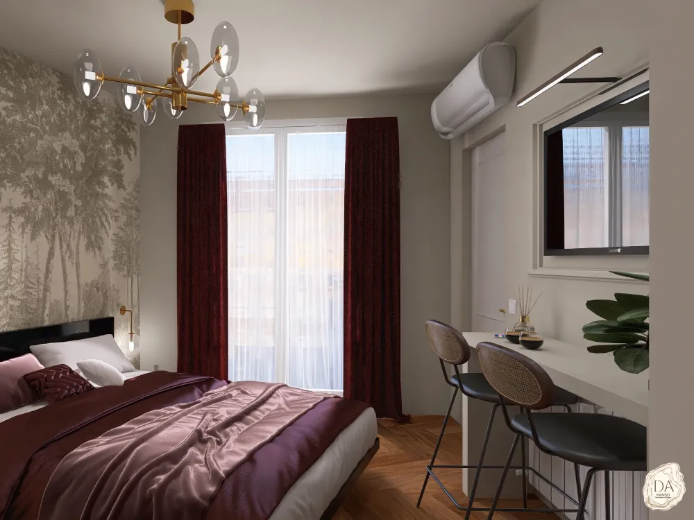 Chambre d'hôtel moderne Chambre d'hôtel avec lit et déco élégante